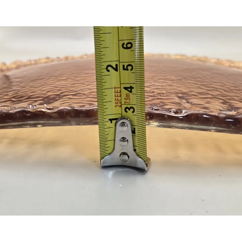 Vintage Amber Glass Curved Serving Tray - Japan 20th Century B#27